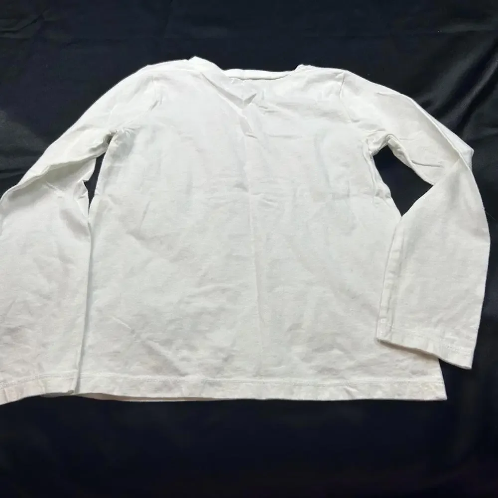 OshKosh B’gosh Girls White Long Sleeve Shirt Size‎ 6Y Mini Pink Hearts Top
